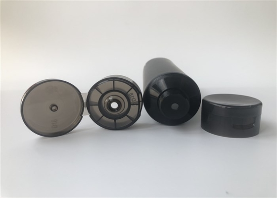 Black Rock Plastic Lotion Tubes 3c Silk Screen Printing Hot Stamping Silver With Black Transparent Flip