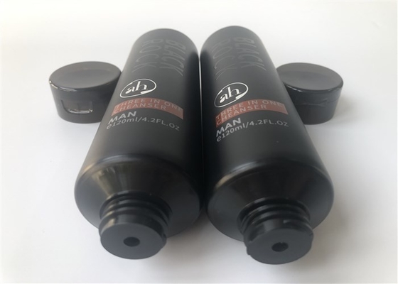 Black Rock Plastic Lotion Tubes 3c Silk Screen Printing Hot Stamping Silver With Black Transparent Flip