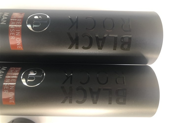 Black Rock Plastic Lotion Tubes 3c Silk Screen Printing Hot Stamping Silver With Black Transparent Flip