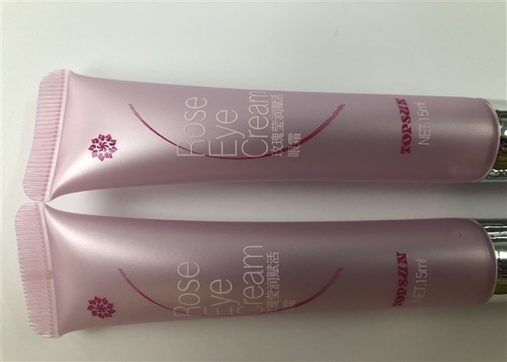 Pink Color Ceramics Tip Lip Gloss Plastic Tube With Shiny Electropate Silver Cap