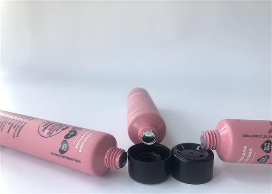 Pink Color Silk Screen 20ml Hand Cream Tube Packaging And Hot Stamping Golden Tail 22-99 mm