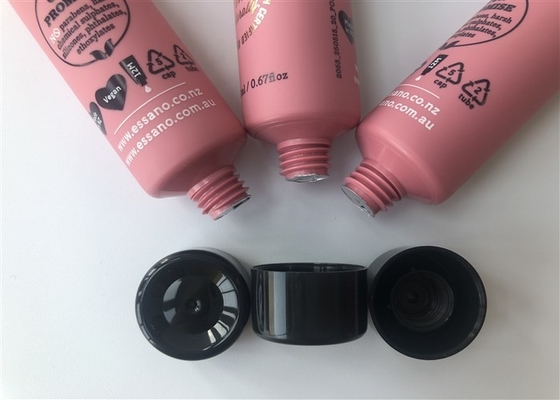 Pink Color Silk Screen 20ml Hand Cream Tube Packaging And Hot Stamping Golden Tail 22-99 mm