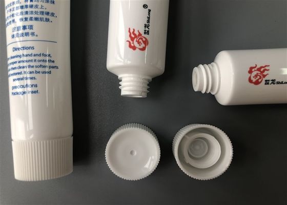 2 Offset Round Cosmetic Sample Tubes , 10g White Airless Cosmetic Tubes