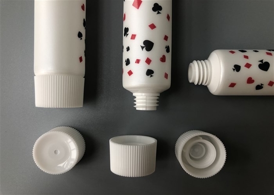 30ml Empty Cosmetic Tubes Long Long Diameter 19mm White Pearl Silk Screen Poker