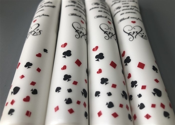 30ml Empty Cosmetic Tubes Long Long Diameter 19mm White Pearl Silk Screen Poker