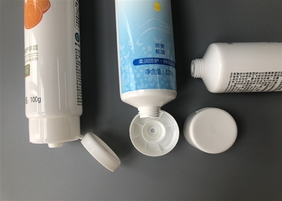 Hand Cream Plastic Lotion Tubes Diameter 38mm With White Flip Top Cap 100g