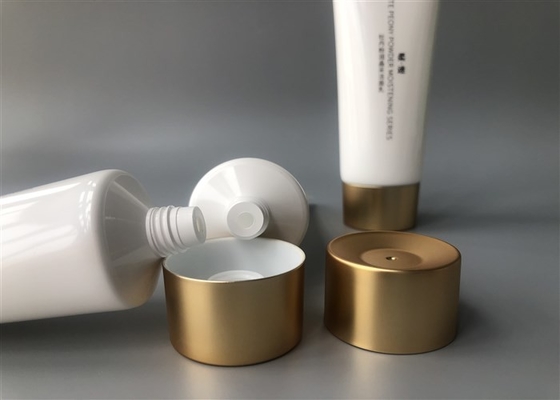 Colored Pearlescent Plastic Lotion Tubes With Straight Flat Cap 100g