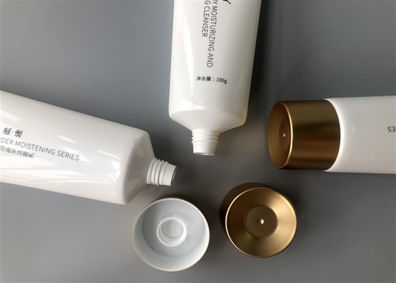 Colored Pearlescent Plastic Lotion Tubes With Straight Flat Cap 100g
