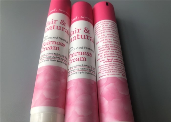 Milk White Empty Cream Tubes / Round Flat Cap Cosmetic Tube Packaging
